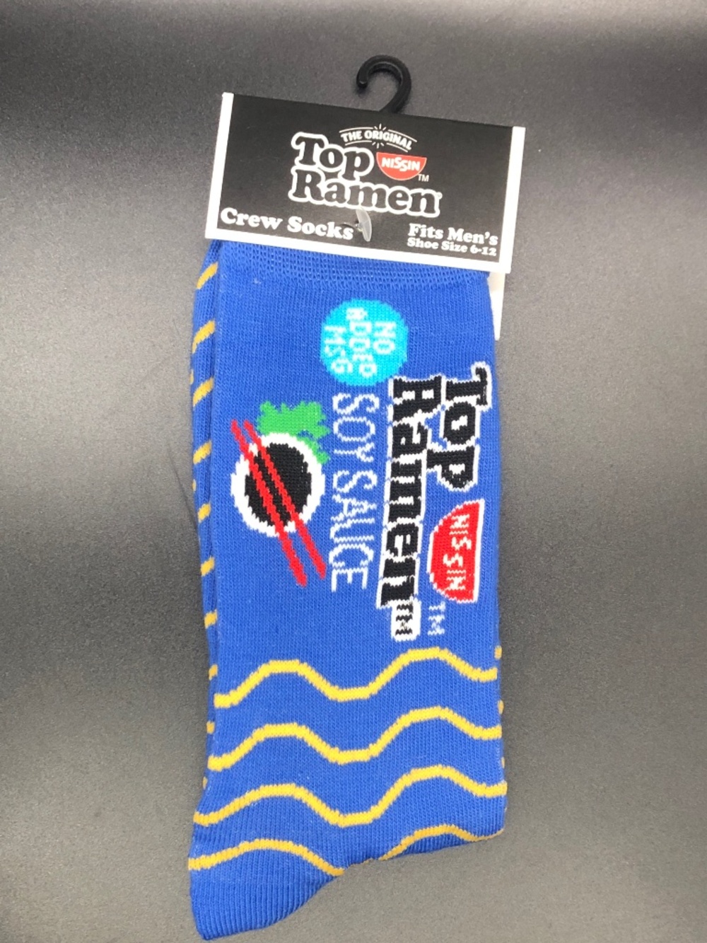 The Original Top Ramen Crew Socks Fits Men's Shoe Size 6-12